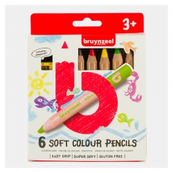 Crayon de couleurs tendre Bruynzeel Kids set de 6
