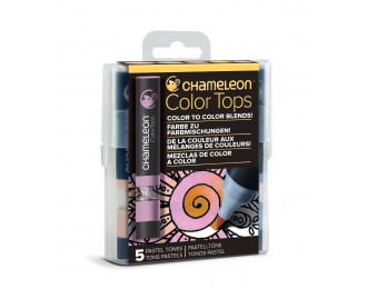 Colors Tops - Pack de 5 feutres aux couleurs pastels Chameleon
