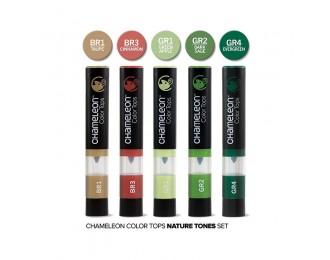 Colors Tops - Pack de 5 feutres aux couleurs nature Chameleon