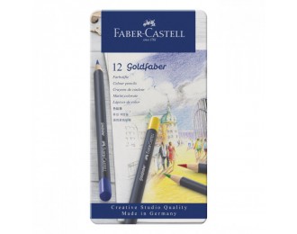 Goldfaber Boîte Métal Crayons de Couleurs Faber Castell