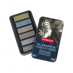 DERWENT - XL GRAPHITE - boîte 6 blocs graphite teinté aquarellable